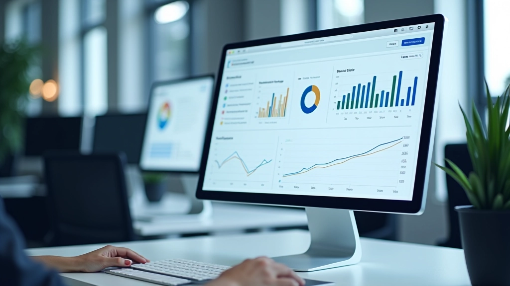 Digitale Analyse mit Diagrammen und Auftragsbestandstrends auf Monitor