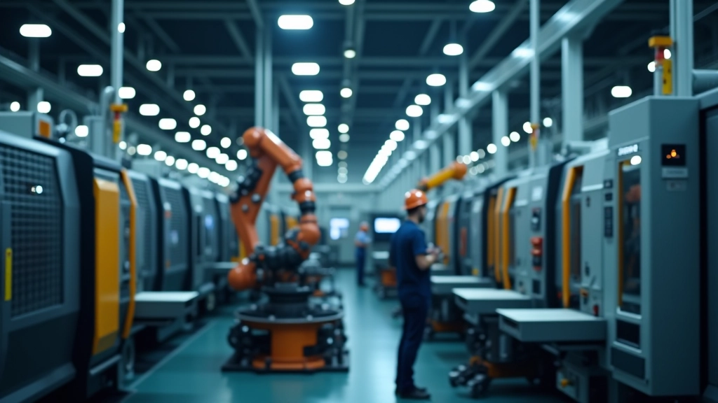 Industrielle Fertigung mit modernen Maschinen und Prüfanlagen in einer Fabrik