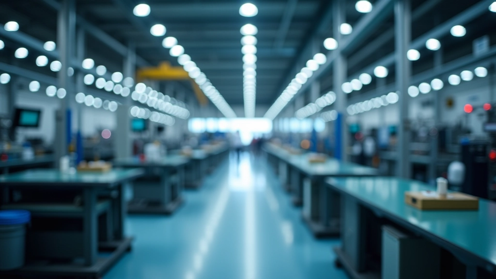 Moderne Industriefabrik mit Fertigungslinien und Maschinenpark in Deutschland